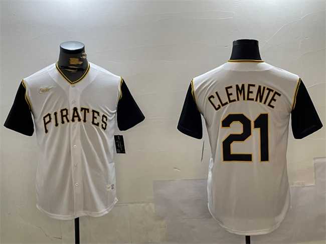 Men%27s Pittsburgh Pirates #21 Roberto Clemente White Cool Base Stitched Jersey->san diego padres->MLB Jersey